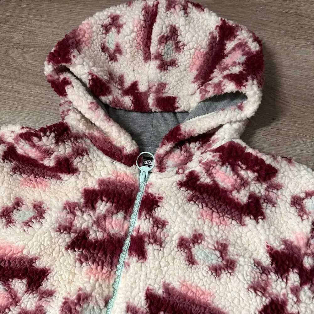 Justice girls Aztec Sherpa Fleece half zip pullover sweater size 12 girls